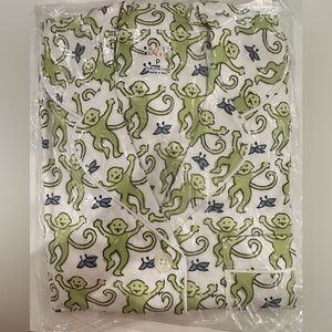 Roller Rabbit Green lime Monkey Print Pajama Set